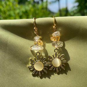 Citrine crystals - yellow sun pendant 🌿